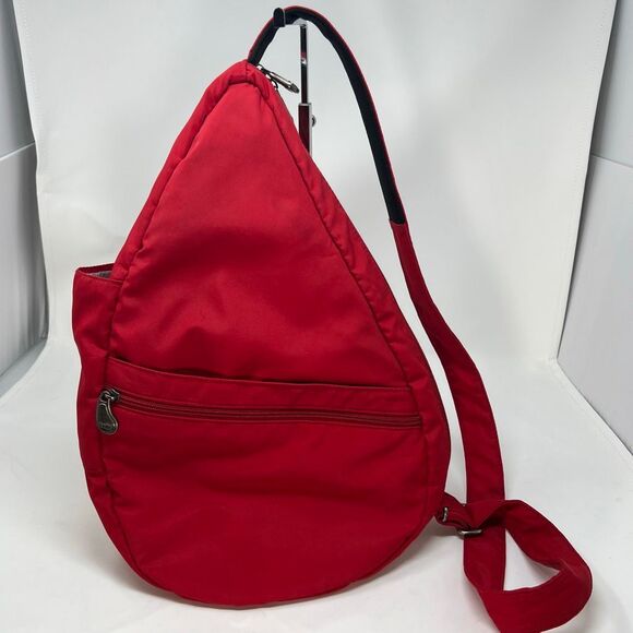 AMERIBAG Unisex One Size Red Microfiber Crossbody Sling Tote Healthy Back Bag - Picture 2 of 14